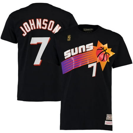 Hardwood Classics Vintage Tee - Men's Mitchell & Ness Kevin Johnson Black Phoenix Suns Hardwood Classics Name & Number T-Shirt