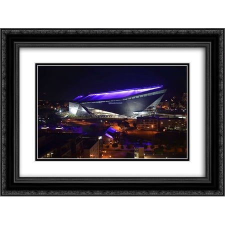 U.S. Bank Stadium 2x Matted 24x20 Black Ornate Framed Art Print from the Stadium Series