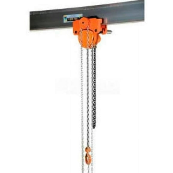 Vestil Manufacturing 985903 Low Headroom Hoist & Trolley Combo Manual - Orange - 1000 lbs