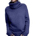 thumbnail image 3 of Women Oversized High Neck Pullover Sweater Cable Knit Long Sleeve Sweater Tops M, 3 of 9