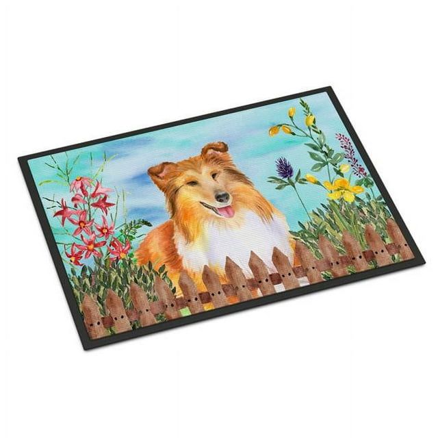 Carolines Treasures CK1282JMAT Sheltie Tapis de Printemps Intérieur Ou Extérieur - 24 x 36 Po.