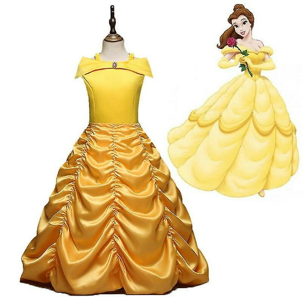 La Bella y La Bestia princesa Bella disfraz Cosplay ni as fiesta vestido de lujo Walmart en linea
