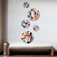 thumbnail image 2 of Designart "Vibrant Pop Art Trend" Geometric Round Wall Art Set Of 5 - Pink Modern Office Room Wall Art Set, 2 of 6