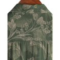 thumbnail image 6 of Domuza Mens Hawaiian Shirts Short Sleeve Casual Button Up Flower Printed Beach Shirts Summer Tropical Vacation Lapel T Shirt Army Green XL, 6 of 6