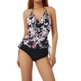 thumbnail image 1 of Camisola de 2 piezas con cuello halter SAYOO Sexy para mujer con cordón y bragas de bikini, 1 of 9