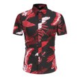 thumbnail image 2 of Vedolay Short Sets Men Men's Short Outfits 2 Piece Summer Short Sleeve Shirt and Shorts Set,Red M, 2 of 5