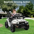 thumbnail image 5 of Lumiparty 12V Ride On Toy, Kids Ride On Truck Car with Remote Control, Steering Wheel Music, Kid Electric Vehicles with Led Lights, 2 Speeds, for Age 3-5, White, 5 of 7