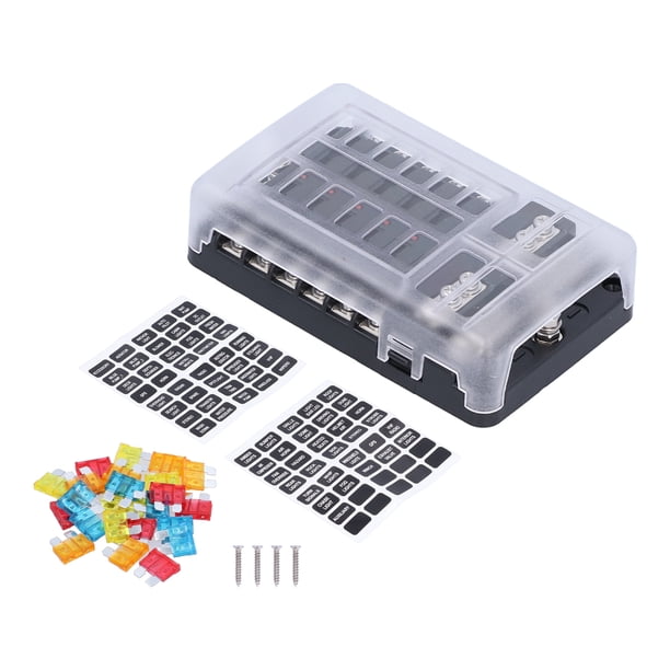 Bloque de fusibles, bloque de fusibles marino Panel de fusibles a prueba de agua con indicador LED para automóviles para marinos para vehículos recreativos para automóviles para barcos Unbranded 1618210292611