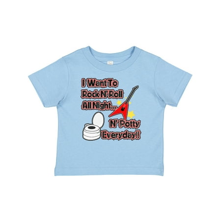 

Inktastic I Want to Rock N Roll N Potty Everyday!! Gift Baby Boy or Baby Girl T-Shirt