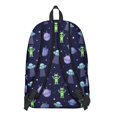 thumbnail image 3 of Alien and UFO Deep Blue Pattern Backpack for School, Cute School Bag with Adjustable Shoulder Straps and Padded Back, 15.7"x11.8"x5.5", 3 of 5