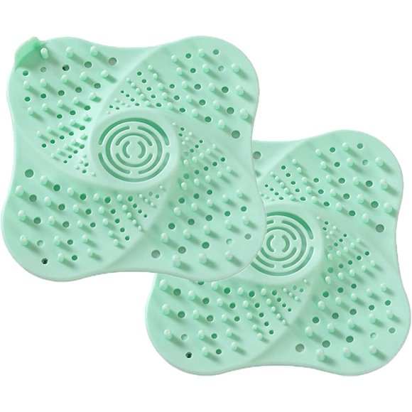 shiyou-Reusable Drain Hair Catcher Cover w/Suction Cups Durable Silicone Shower Drain Hair Filter Floor Drain Hair Trap Drain Strainers Easy Install Clean for Kitchen Shower Batchroom Floor Drain