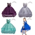 thumbnail image 2 of Vestido de cola para niños 2023 fiesta de cumpleaños niños vestido de princesa de flores para niñas boda carnaval ropa vestido de noche 8-9T (etiqueta 150) Gao Jinjia LED, 2 of 2