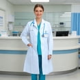 thumbnail image 3 of Official Lab Coat for White Clinical Jacket with Notched Lapel and Slant Pockets for Everyday Work, 3 of 4