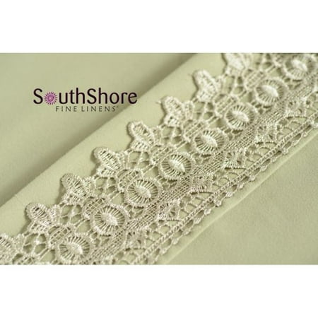 21 Inch Bed Linens Southshore Fine Linens 4-piece 21 Inch Deep Pocket Sheet Set with Beautiful Lace - SAGE GREEN - Queen ()