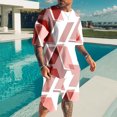 thumbnail image 2 of Costumes pour Hommes Ensemble 2 Pcs Hipster Imprimé Patchwork Tee-Shirt et Shorts pour Hommes Style Sport Moderne Décontracté, 2 of 8