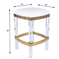 thumbnail image 6 of Beaumont Lane Metropolitan Living Acrylic and Polished Brass Counter Stool in White, 6 of 6