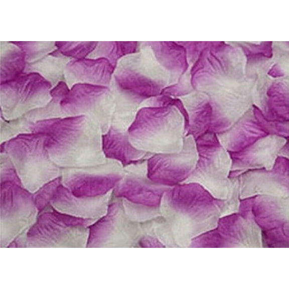 Magik 1000 Pcs Silk Flower Rose Petals Wedding Party Pasty Tabel Decorations, Various Choices (2000, Purple & White)