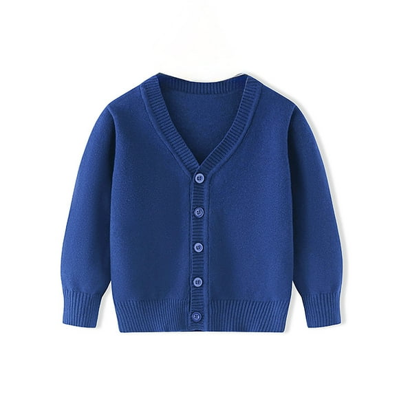 FhsagQ Chandail Garçons Chandail de Noël Taille 14-16 Sports Unisexe Garçon Cardigans pour Garçons Chandail Col en V Manches Longues Bouton Chandails Tricotés Unis pour 2 10 Ans Bleu 6-7 Ans
