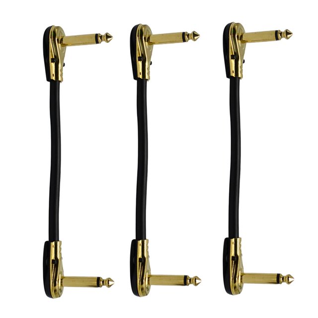 Cable de Pedal de Efectos de Enchufe Duradero de 0,25 Pulgadas para Piezas de Guitarra 15 Cm / 0,49 Pies - 3 piezas Oro Gloria Cables de pedales de efecto de guitarra