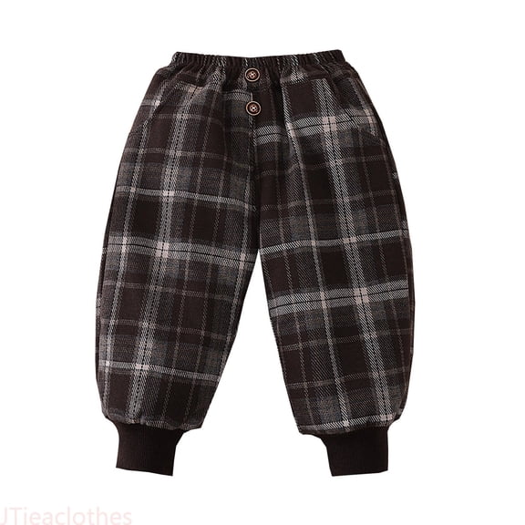 JTieaclothes Toddler Boys Girls Plaid Pants Winter Warm Long Pants Sweatpants Trousers,Boys Pants Sizes 18-24 Months