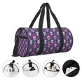thumbnail image 3 of Balery leaf flower Skull colorful Bolsa de Gimnasio para Mujeres y Hombres, Bolsa de Viaje Impermeable, Bolsa de Fin de Semana con Compartimento para Zapatos y Bolsillo Húmedo, 3 of 6