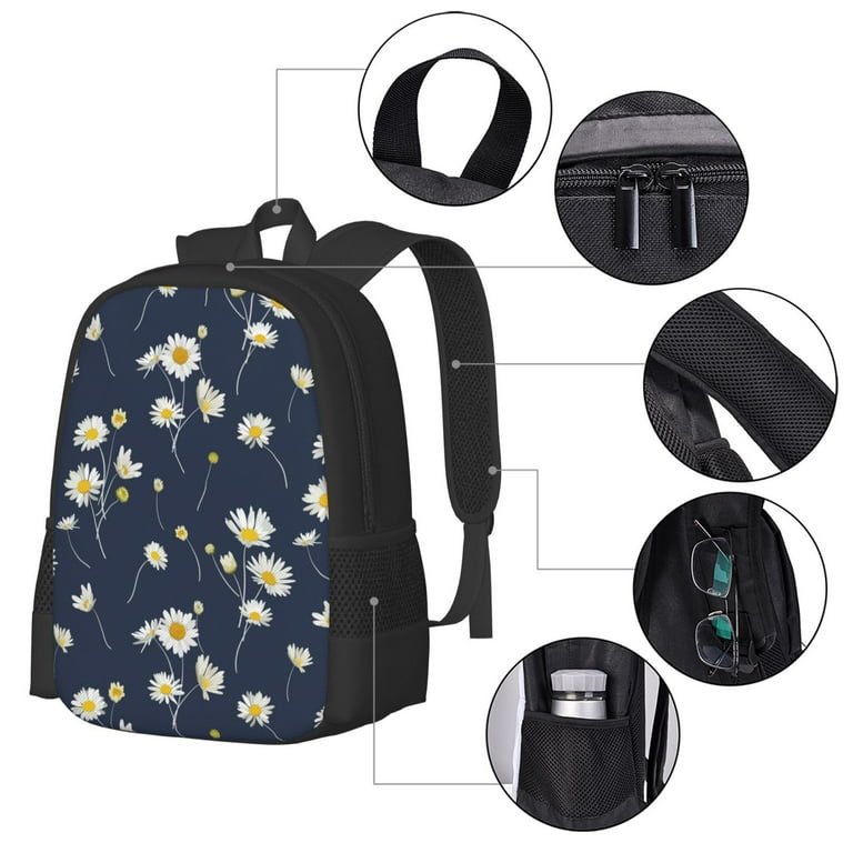 Backpack for School Girls Boys Pistil Daisies Flowers Travel Laptop Backpack for Men Women College Back Pack Kids School Backpack for Teen with Adjustable Straps Walmart