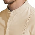 thumbnail image 3 of Men's Henley Short Sleeve Shirt Breathable Moisture Wicking Tee Cotton Soft Business Casual Summer Tops, 3 of 7