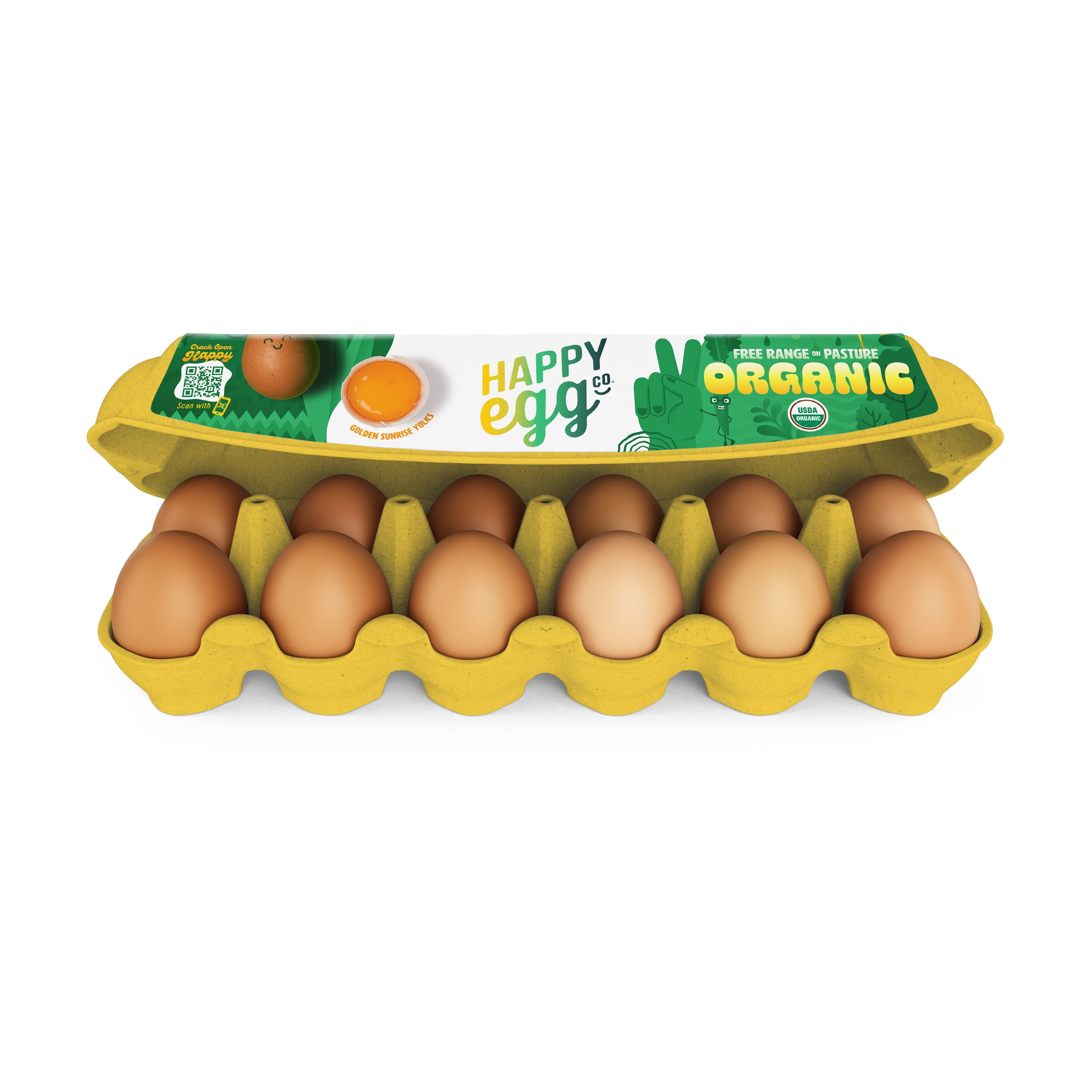 Happy Egg Grade A Organic Free Range Brown Eggs Large 12 Ct Walmart 