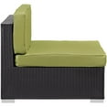 thumbnail image 4 of Corner and Middle Lounge Chair Set, Green, Wicker Rattan, Outdoor Patio Balcony Cafe Bistro Garden Hospitality Restaurant, Modern Contemporary, HB36939, 4 of 4