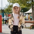 thumbnail image 3 of Xoenoiee Butterfly Sunflower Leopard Cow Print Zip Up Hoodies for Kids Girls Lightweight Hooded Sweatshirt with Front Pocket Long Sleeve Loose Activewear Sweater Tops Sports Shirt, M, 3 of 7