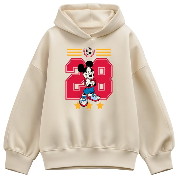 Disney - Mickey Mouse Soccer Jersey - Women's Oversized Fleece Hoodie Sweatshirt