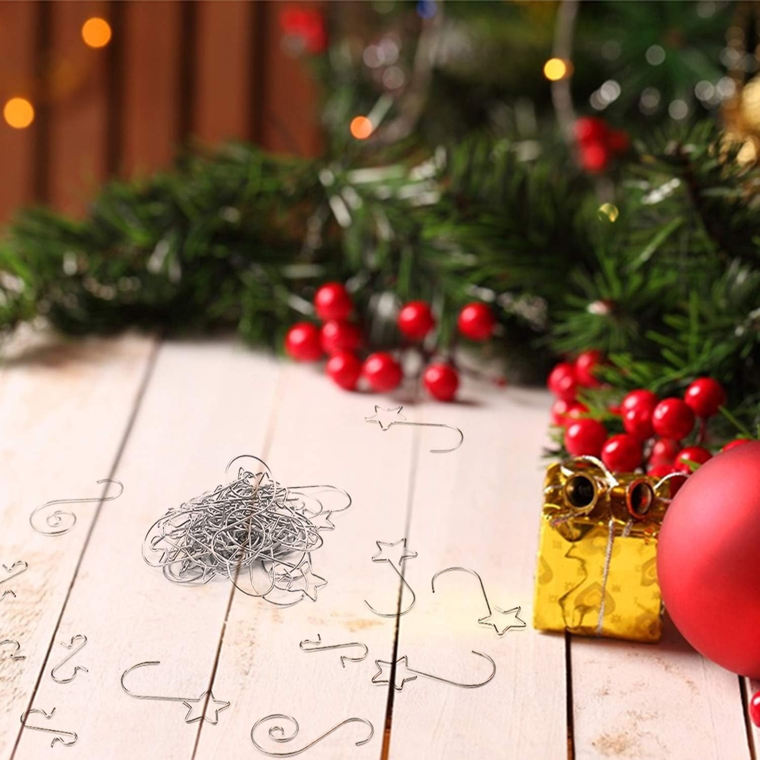 100 Crochets De Noël,Crochet En Métal De Noël,Boules Noël En Forme De S,Attache Boule De Noel,Cintres Pour Décoration De Noël Sapin De Noel | Leroy Merlin