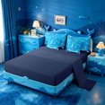 thumbnail image 3 of meiyoeat 3D Cartoon Initial Letter 7-Piece Twin Bedding For Boyswatercolor Monogrammed Alphabet L Bedding Comforter Set,Navy Blue Reversible, 3 of 7