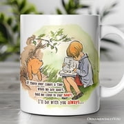 If We're Apart Keep Me in Your Heart Winnie-the-Pooh Personalized Mug, 1926 A.A. Milne Gift with Custom Name