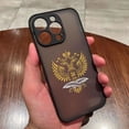 thumbnail image 3 of Funda de teléfono mate con emblema de banderas rusas de pájaros de dos cabezas para iPhone Apple 14, 13, 11, 12 MINI Pro, XS Max, XR, X, 7, 8, SE, 2022, 6, 6S, 3 of 5