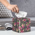 thumbnail image 4 of Kdxio Rose Mix Leopard Print Tissue Box Cover,Square Decorative PU Leather Facial Paper Case Organizer Holder Dispenser for Bathroom,Night Stands,Desk,Car 5.2''X5.2''X5.2'', 4 of 6