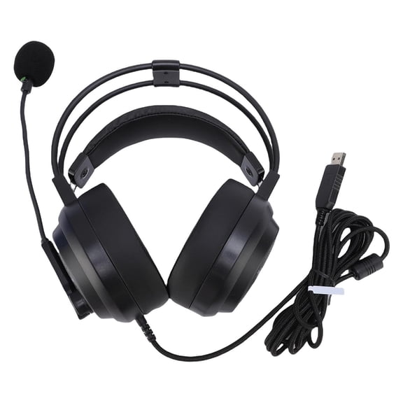Corded USB Headset With Metal Flexible Microphone Boom Long Cable