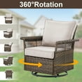 thumbnail image 3 of POCASSY Powder-Coated-Steel Swivel Patio Chair with Cushions, Beige, 3 of 7