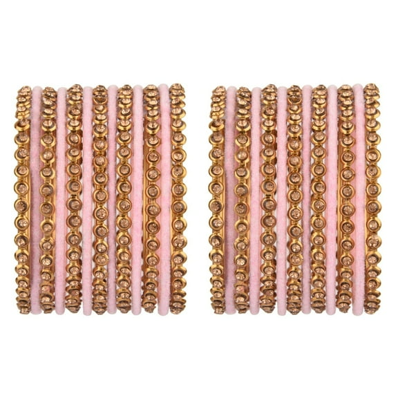 Efulgenz Indian Oxidized Jewelry Indian Bangle Set Plain Velvet Bangles with Crystal Rhinestone Bangles Bohemian Bracelet Metal Bangle Set Statement Jewelry for Women (26 Pcs)