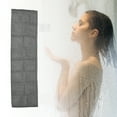 thumbnail image 2 of 1 Pc Elasticity Body Scrub Towel Exfoliating Shower Towel for Shower 39.37"x9.84" Black, 2 of 6