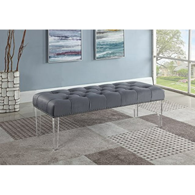 Best Master Furniture YF07 Accent Bench, Grey