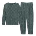 thumbnail image 2 of Womens Pajamas – 2 Piece Tank Top Loungewear Shorts Women's Solid Color Jacquard Flannel Warm And Cozy Set Winter Thick Warm Home Clothes, 2 of 9