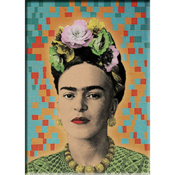 Frida Kahlo Pixel Mosaic Fridge Magnet Mexican Painter Frida Kahlo Decorative Artwork Fridge Magnet 2 5 X 3 5 Walmart Com