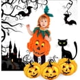 thumbnail image 4 of GCETTIC Halloween Orange Pumpkin Costume Suit for 3T 4T 5T 6T Toddler Kids Lantern Face Fancy Dress up for Carnival 6-12 Months, 4 of 4