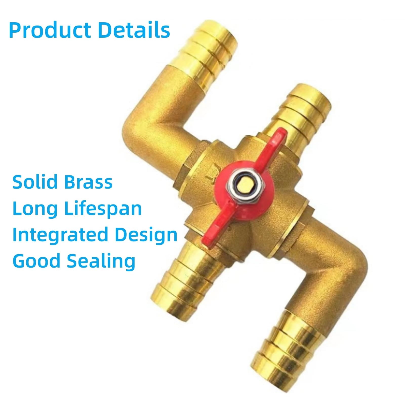 COM1950s Gas Heaters for Indoor Use,4-Way Integrated Car Heating Water Manual Control Solid Brass Car Heater Gas Conditioning Ball with 4 Clamps of 5/8 Inch