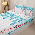 thumbnail image 3 of Castle Fairy Baseball Ice Cream Zipper Full Size Comforter Sets with Fitted Sheet and 2 Pillowcases, Ball Gamer Zipper Bedding Set, Blue White Red,4pcs, 3 of 6