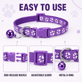 thumbnail image 2 of POITVD 18 Pack Adjustable Puppy ID Collars with Bells, Soft Nylon Paw Print Whelping Collars for Kittens, Cats and Small Dogs, 8.3–13.2 Inch, Assorted Colors, 2 of 7