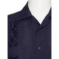 thumbnail image 2 of Gentlemens Collection Embroidered Guayabera Shirts for Men - guayaberas para Hombres Navy Small, 2 of 4