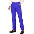 thumbnail image 5 of INSPIRE CHIC Men's Slim Fit Trousers Flat Front Solid Color Business Pants 28 Blue, 5 of 7