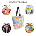 thumbnail image 7 of FORMRS Womens Canvas Tote Bag with Zipper Inner Pocket Shoulder Handbag, Blue Flowers, 7 of 7